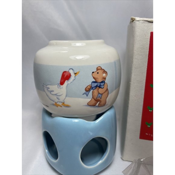 VINTAGE Holiday Goose Bearies Candle Warmer Teddy Bear Lloyd Original Wax - Picture 3 of 12